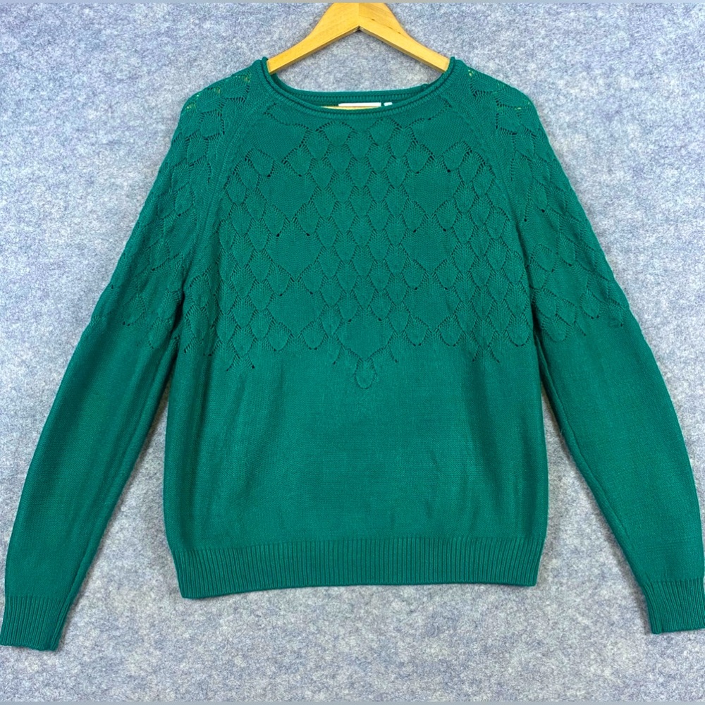 Everly Sweater Women’s Size S Kelly Green Crew Neck Pullover Cozy Classic Knit